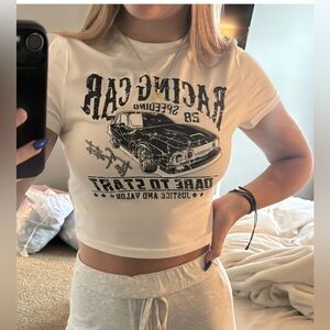 Racing Car Graphic Crop Top New Size Small